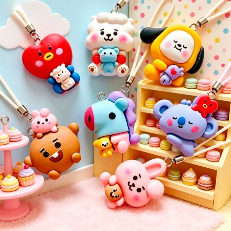 7pcs BT21 Resin Cartoon Charm  - огляд і ціна Cosplay Prop Diy