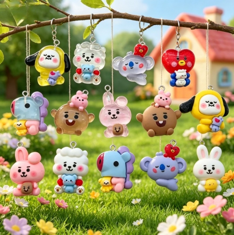 7pcs BT21 Resin Cartoon Charm  - огляд і ціна Cosplay Prop Diy