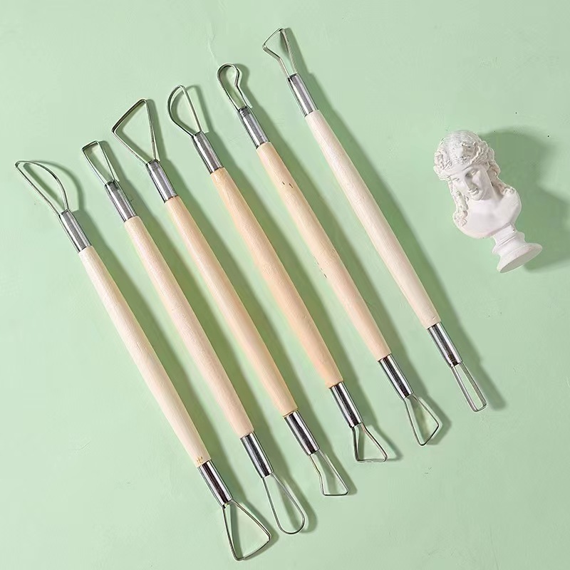 6PCS wooden handle wax pottery - огляд і ціна Craft Knife Set